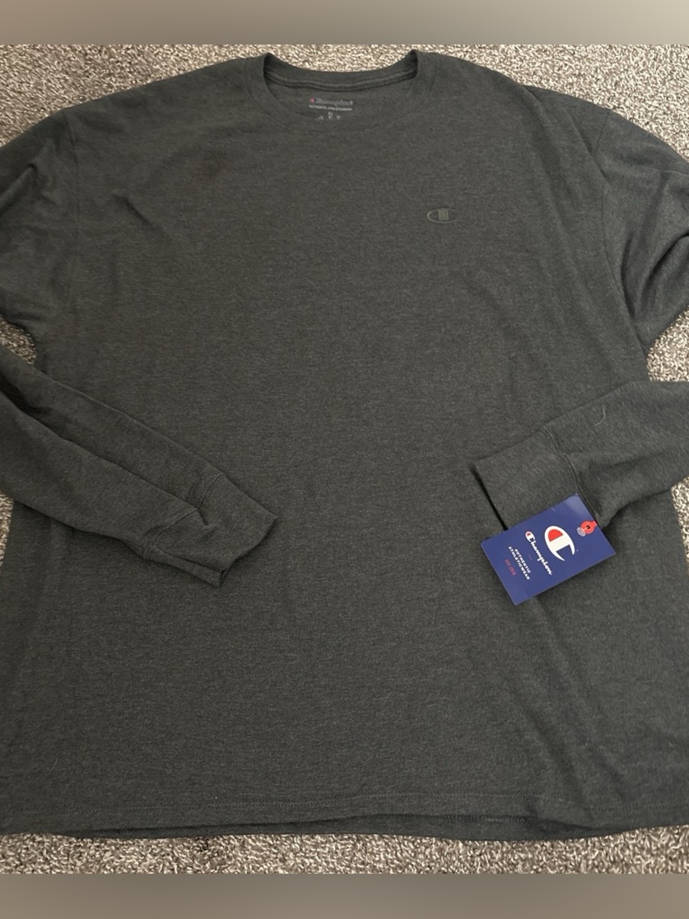 Champion Men’s Long Sleeve Crewneck Shirt - Charcoal Gray